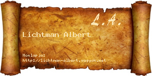 Lichtman Albert névjegykártya