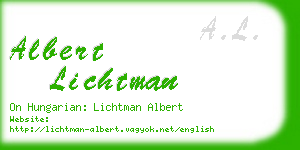 albert lichtman business card